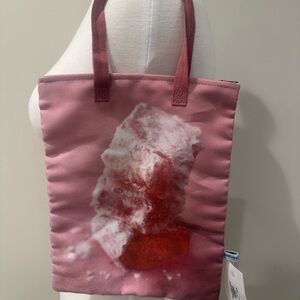 Pink Tote Bag with Artistic Dessert Design